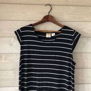 Floor length stripped cotton summer/ fall dress